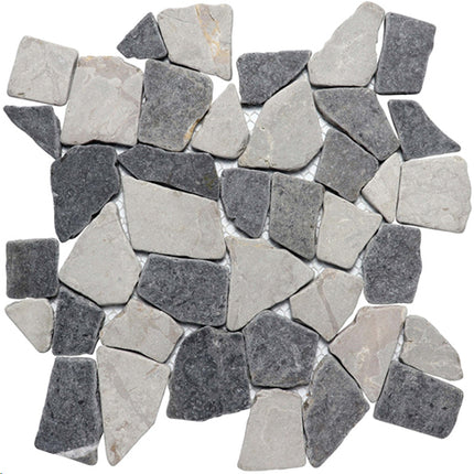 random tumbled mosaic stone tile Random Motley Grey JG