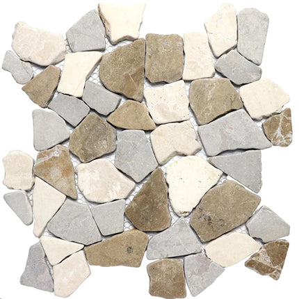 random tumbled mosaic stone tile Random Sterling Megamix JG