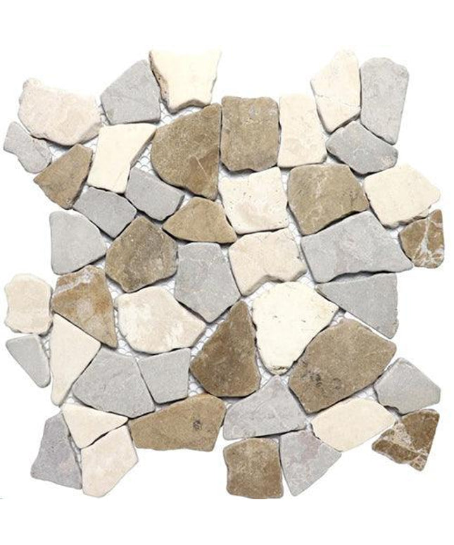 random tumbled mosaic stone tile Random Sterling Megamix JG