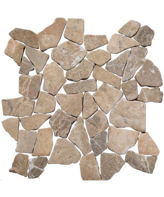 random tumbled mosaic stone tile Random Tan Marble