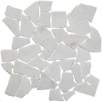 random tumbled mosaic stone tile Random White Marble