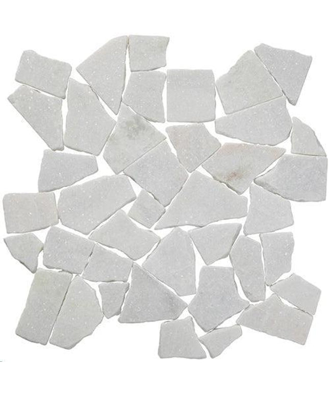 random tumbled mosaic stone tile Random White Marble