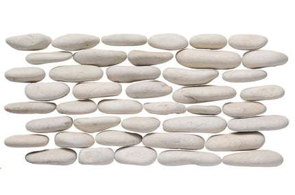 stacked natural pebble tile Stacked Pebble Antique Timor White