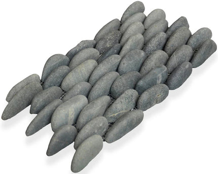 stacked natural pebble tile Stacked Pebble Medan Charcoal