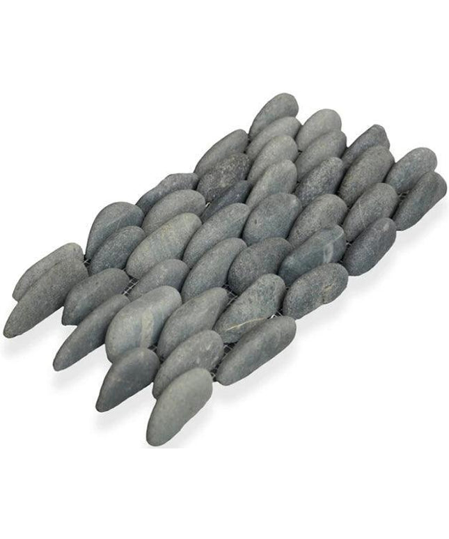 stacked natural pebble tile Stacked Pebble Medan Charcoal