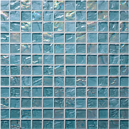 straight set lava glass mosaic 1x1 Straight Set Hazy Wave