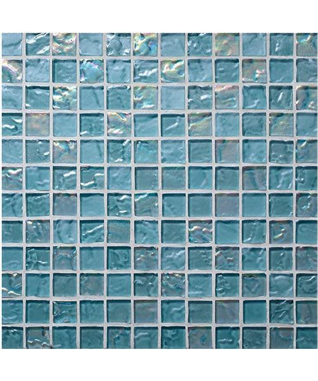 straight set lava glass mosaic 1x1 Straight Set Hazy Wave