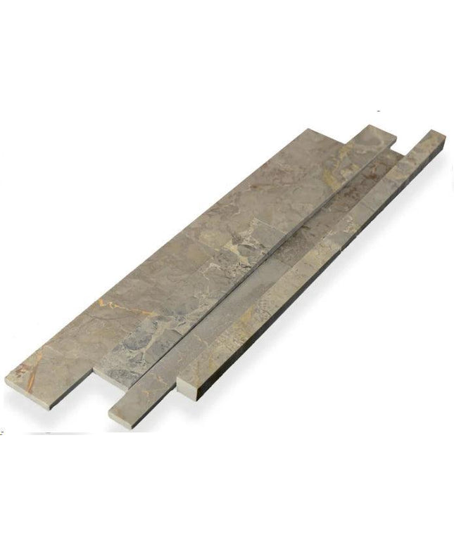 v parallels dimensional wall tile honed V Parallels Silver Quartzite