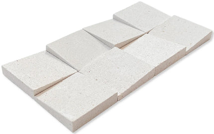 v squares dimensional wall tile honed V Squares White Fossil