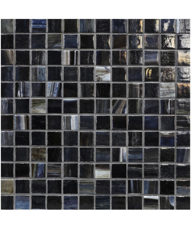 Mosaic tile pattern with black and gray squares