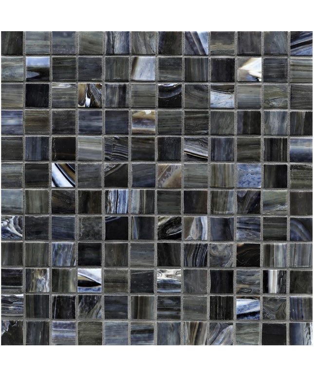 Patterned tile with black and gray tones