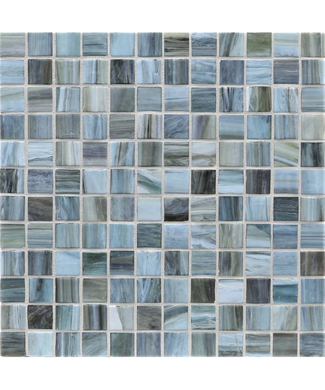 Mosaic tile pattern with blue and gray shades