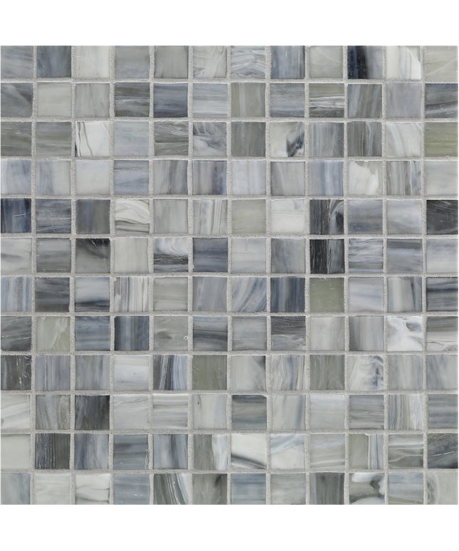 Mosaic tile pattern with gray and blue shades