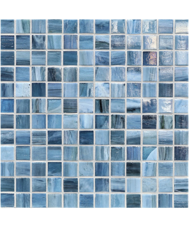 Pattern of blue tiles in a grid layout