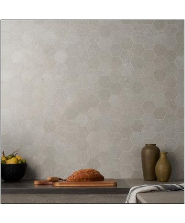 ages hexagon limestone look porcelain tile 3 