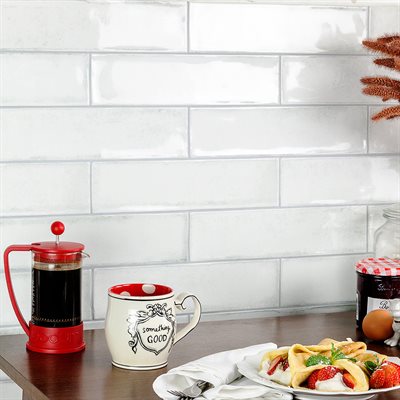 alchimia white 3x12 subway tile wall