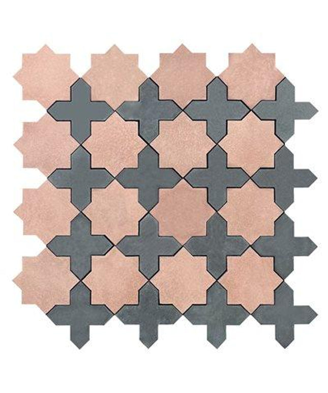 10x10 star cross floor tile mara
