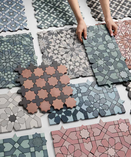 alpana lava stone tiles mixed colors