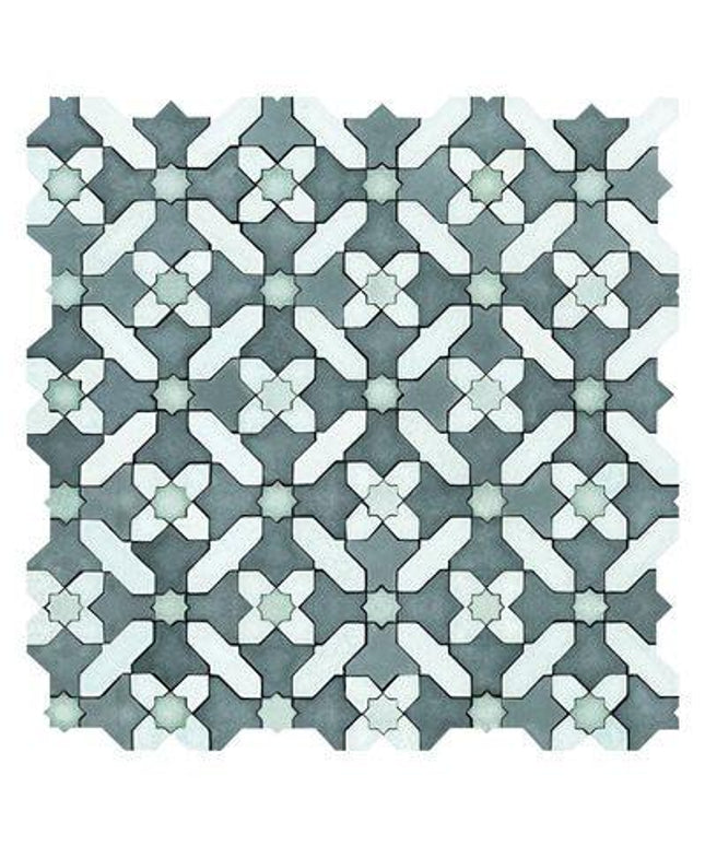 12x12 star cross tiles ocean
