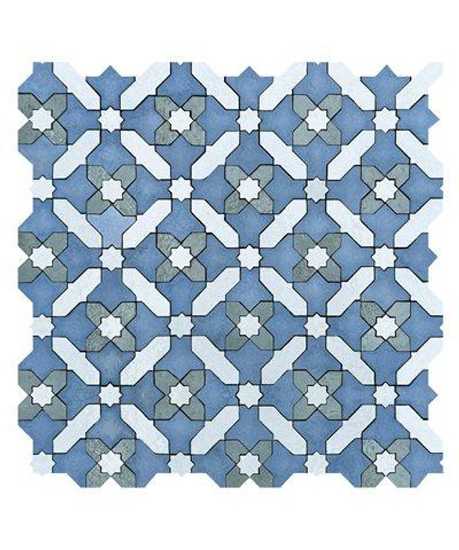 12x12 star cross tiles river