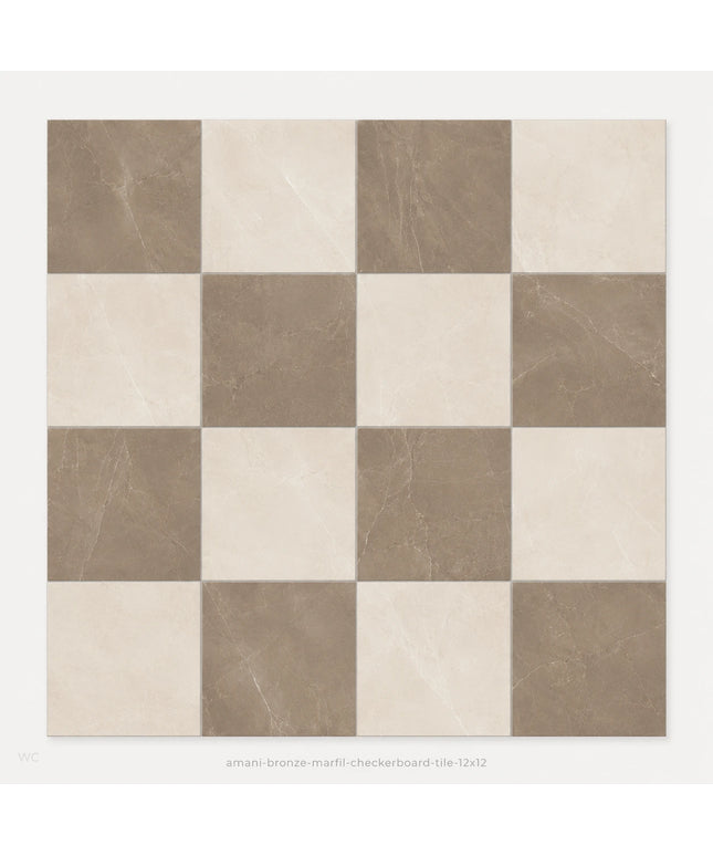 Leona Look Checkerboard Porcelain Tile 12x12