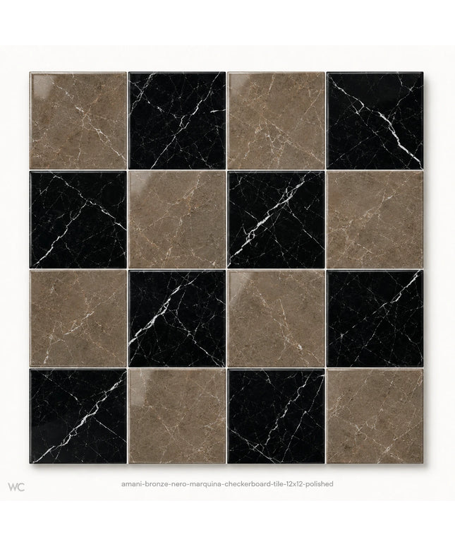 Leona Look Checkerboard Porcelain Tile 12x12