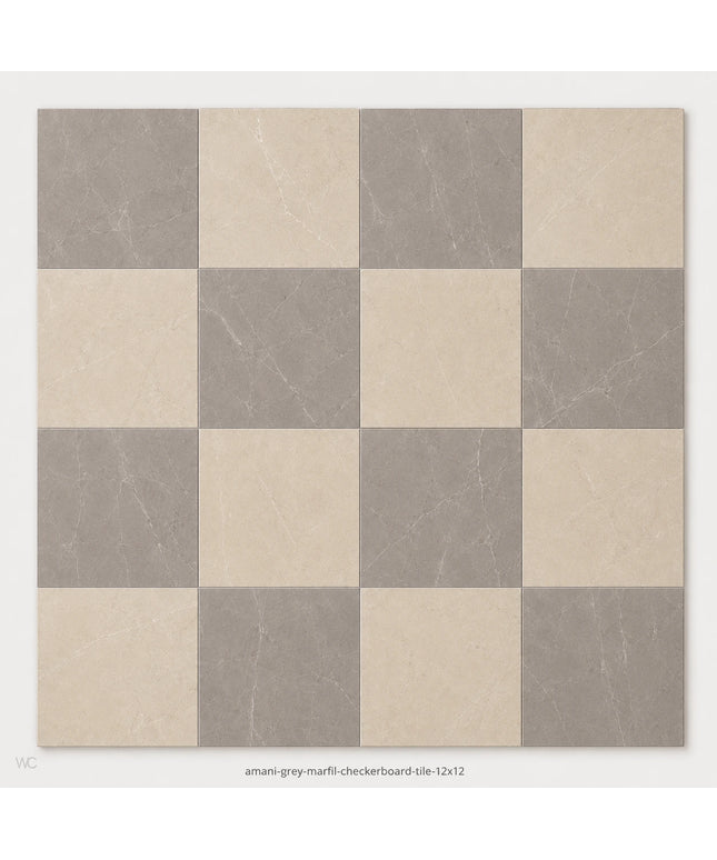 Leona Look Checkerboard Porcelain Tile 12x12