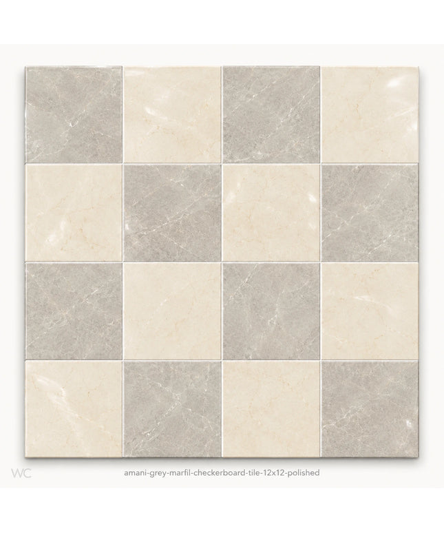 Leona Look Checkerboard Porcelain Tile 12x12