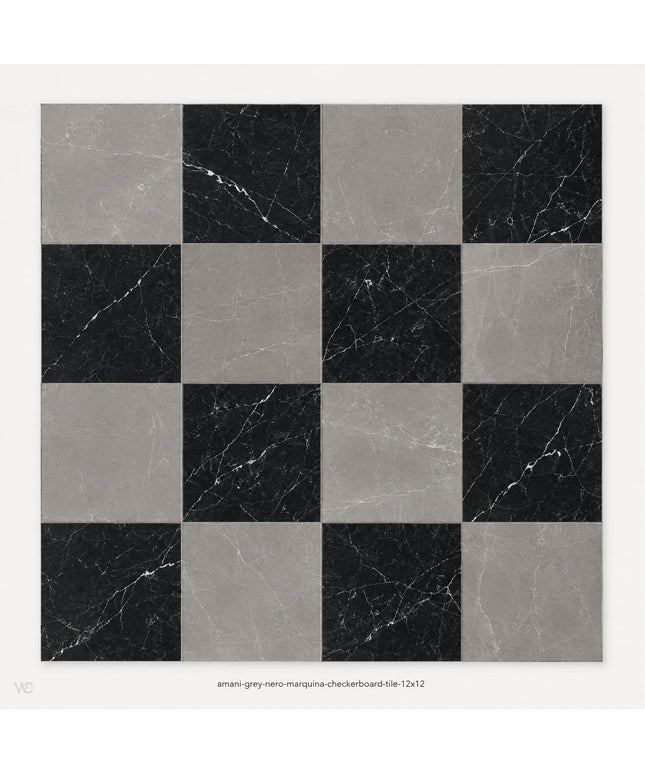 Leona Look Checkerboard Porcelain Tile 12x12
