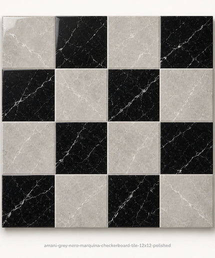 Leona Look Checkerboard Porcelain Tile 12x12