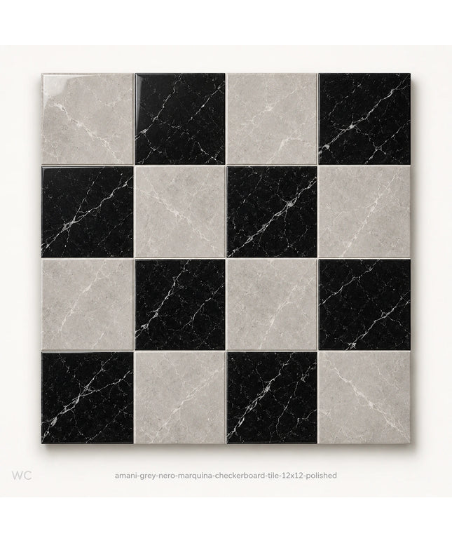 Leona Look Checkerboard Porcelain Tile 12x12