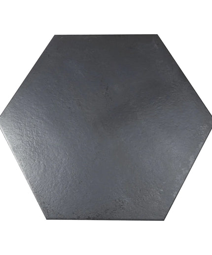 Hexagonal black tile on a white background