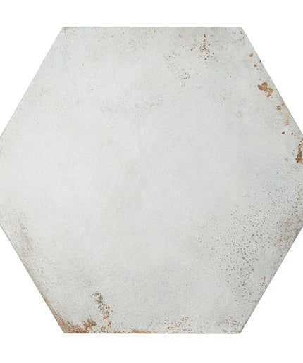 Hexagonal tile with a textured surface on a white background