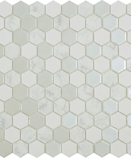 glass hexagon tile 1 4x1 4 antarctica snow hexagon