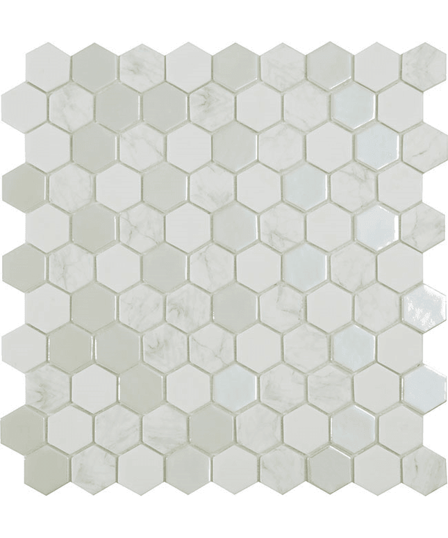 glass hexagon tile 1 4x1 4 antarctica snow hexagon