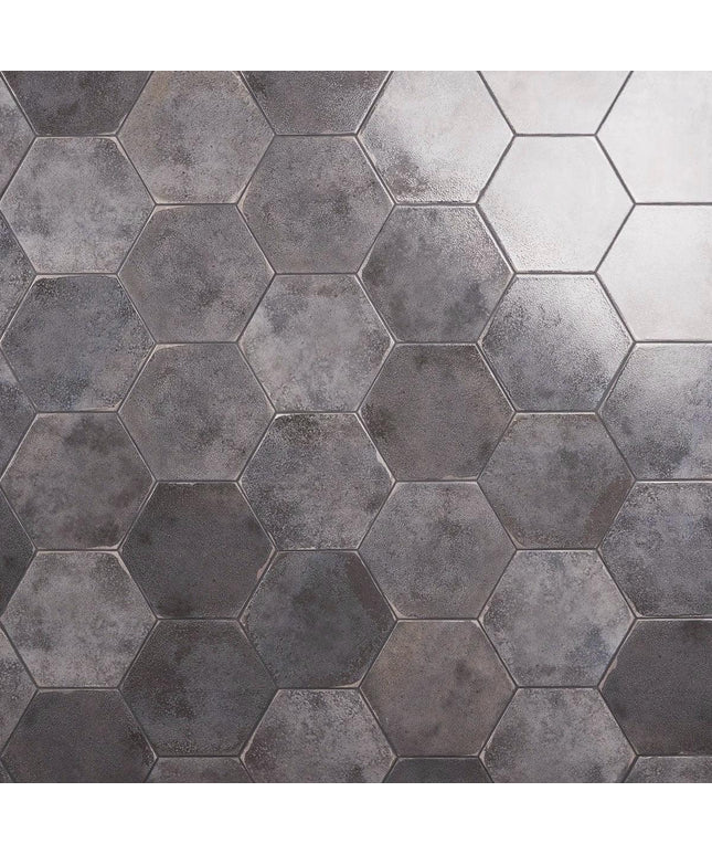 antracite hexagon tile 9x10