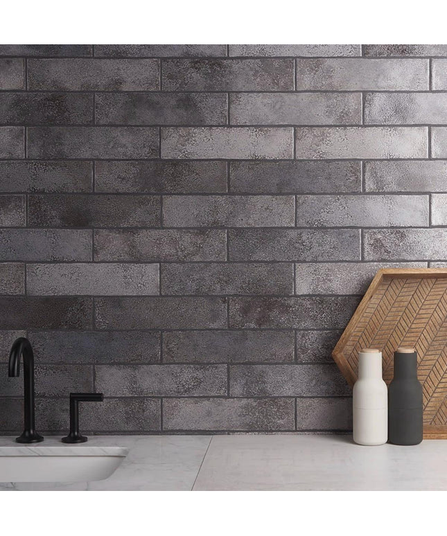 antracite wall tile 3x12 kitchen