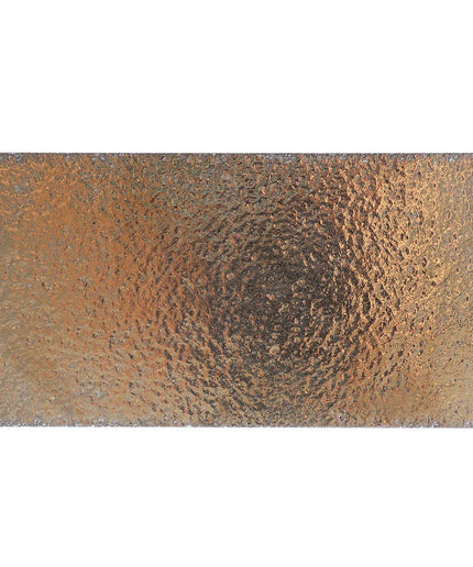 Rust-colored textured rectangular stone on a white background