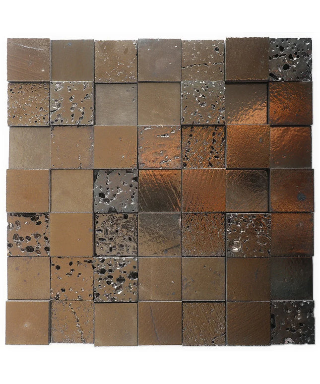 Mosaic tile pattern with various brown and gray shades