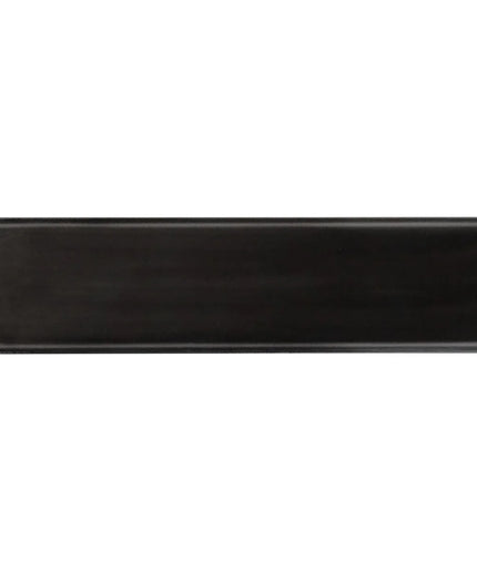 Glossy black rectangular ceramic tile, 4x16 inch, suitable for backsplash or shower walls