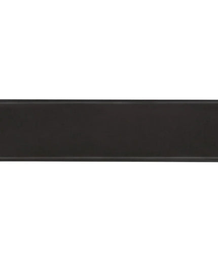 Rectangular matte black ceramic tile, 4x16 inch, ideal for backsplash or floor decor
