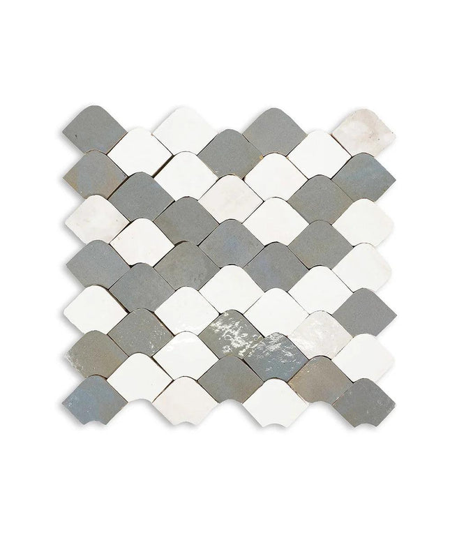 atlas white blanc gris perla ceramic mosaic tile zellige 