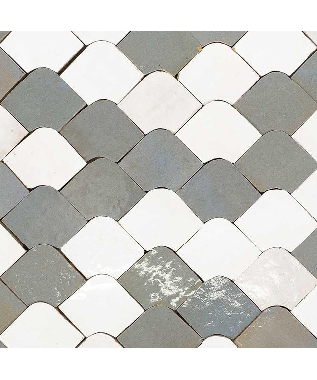 gris perla ceramic mosaic tile zellige 