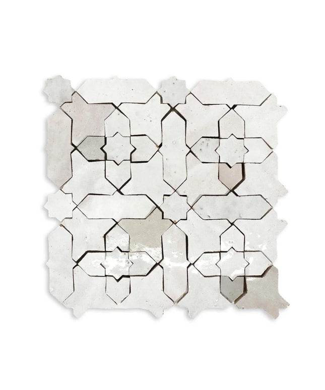 atlas white starburst 10x10 mosaic tiles