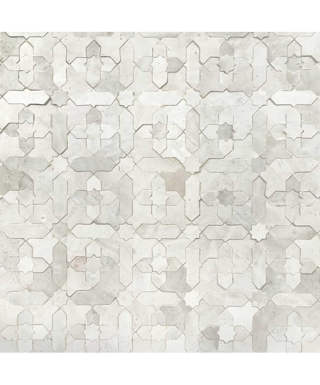 atlas white starburst 10x10 mosaic tile
