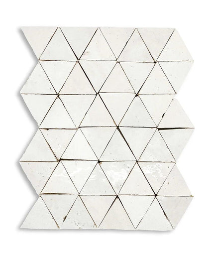 atlas white triangle mosaic ceramic tile