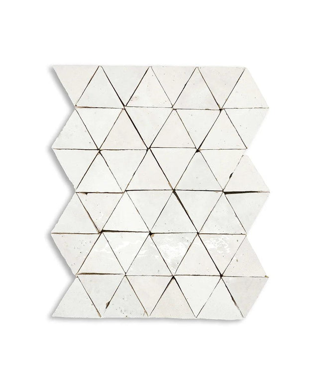 atlas white triangle mosaic ceramic tile