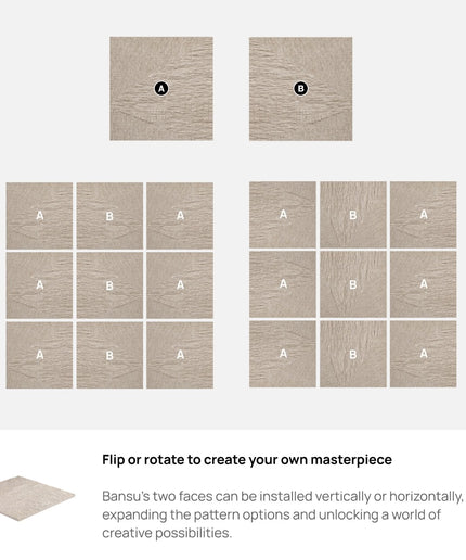 Wooden flooring tiles with 'A' and 'B' labels on a white background