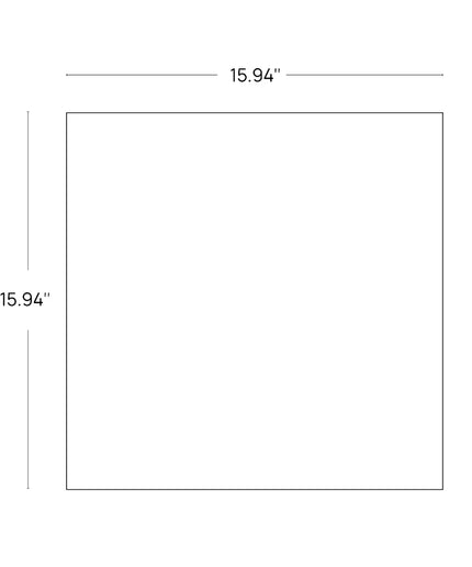 Rectangular frame with dimensions 15.94 inches on each side
