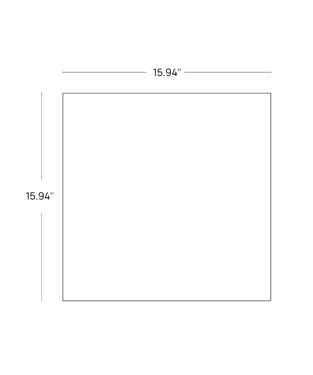 Rectangular frame with dimensions 15.94 inches on each side
